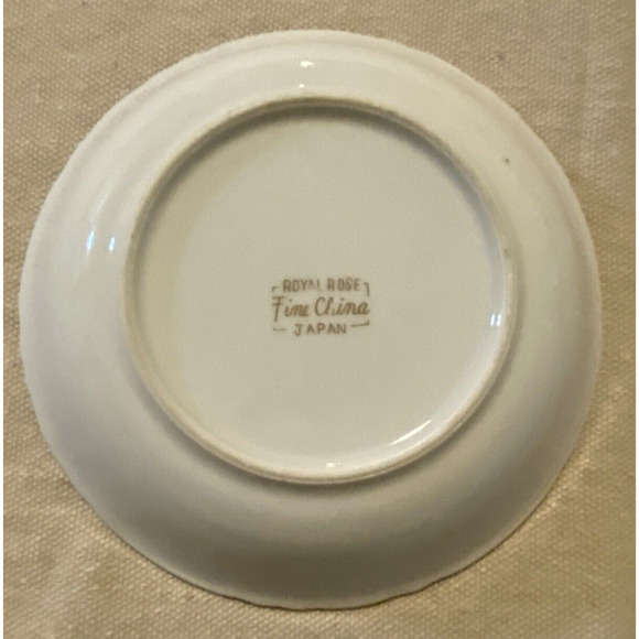 New Royal Rose Fine China 5 1/2" Berry Bowls, Set of 2 & 5 1/2" Saucers Set of 2 - Picture 5 of 12